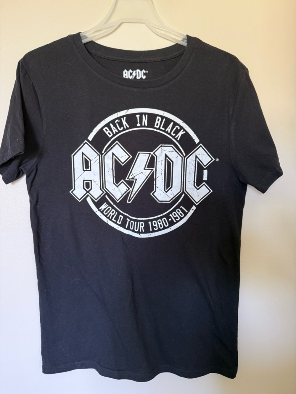 AC/DC Black Tee with White Logo Print